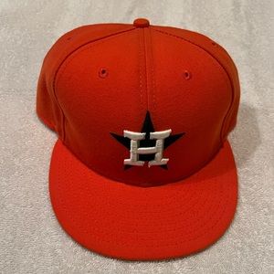Houston Astros Orange New Era 59 Fifty Hat Size 7 7/8